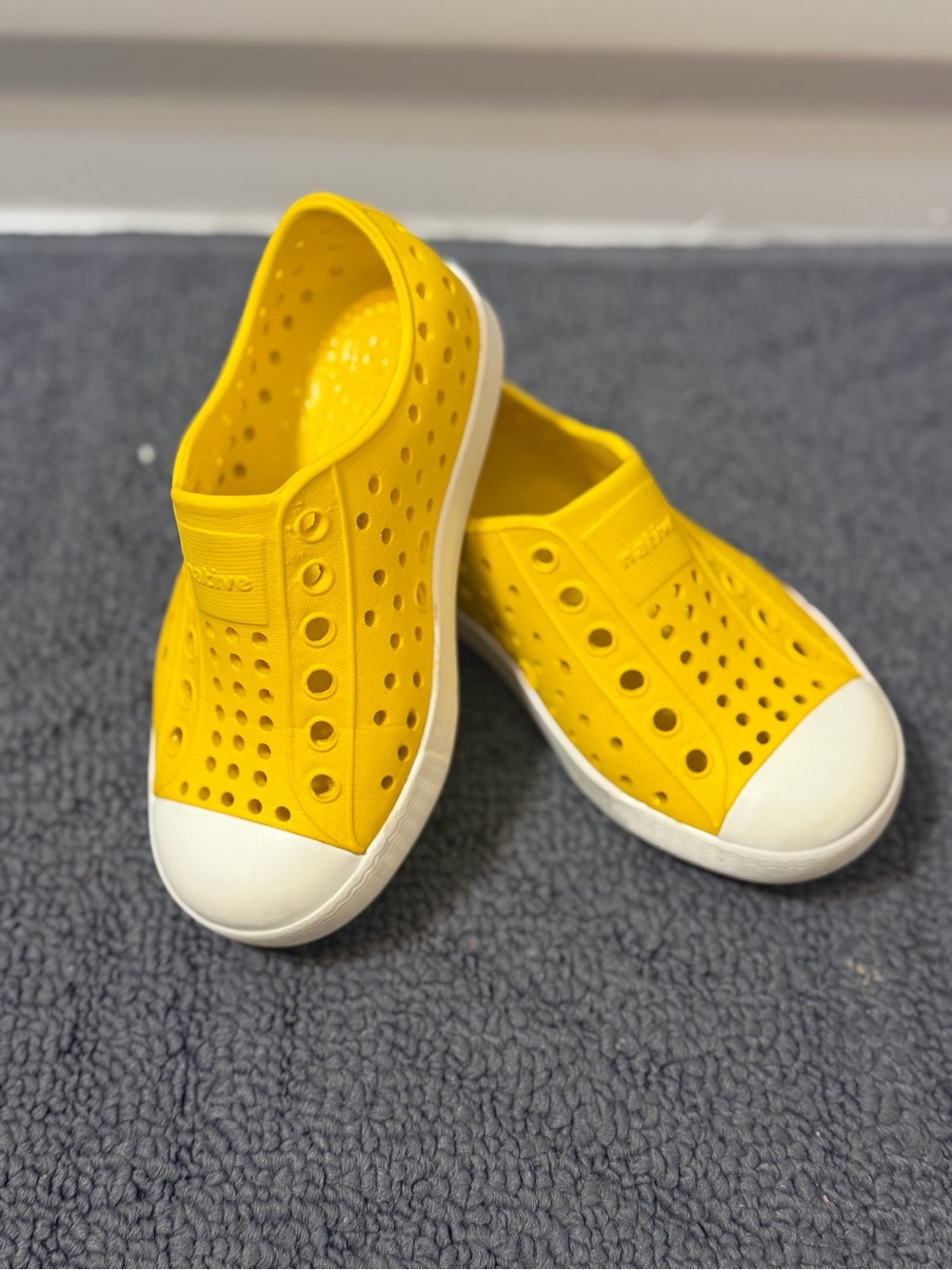 Native Kids Yellow Water Shoes with White Toe Cap